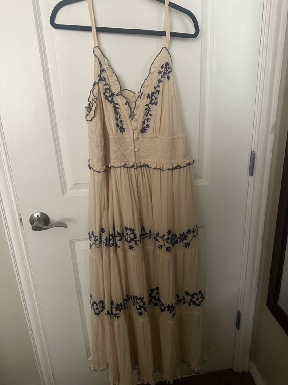 torrid fest Maxi Dress with Navy Floral Embroidery